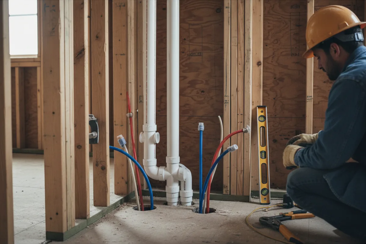 Drain and supply rough-in during Leak Detection in Talpa